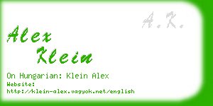 alex klein business card